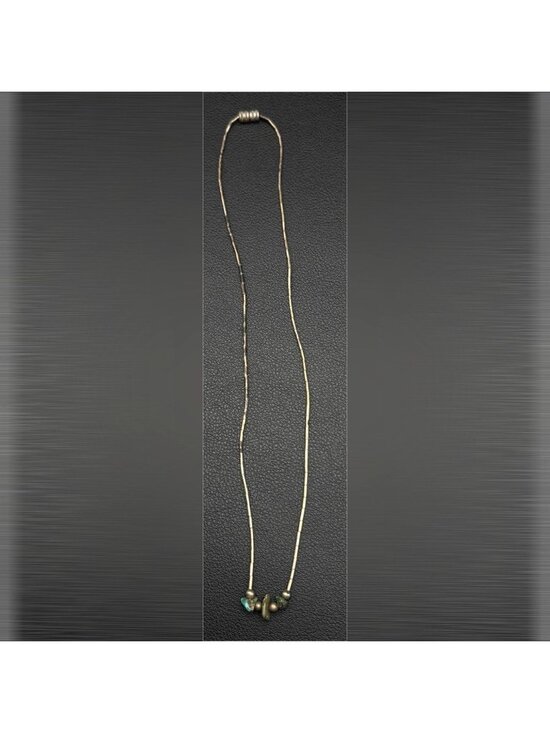 925 Sterling Silver Jewelry - Native American Liquid Silver Heishi Necklace Turquoise & Shell Nugget Center Be